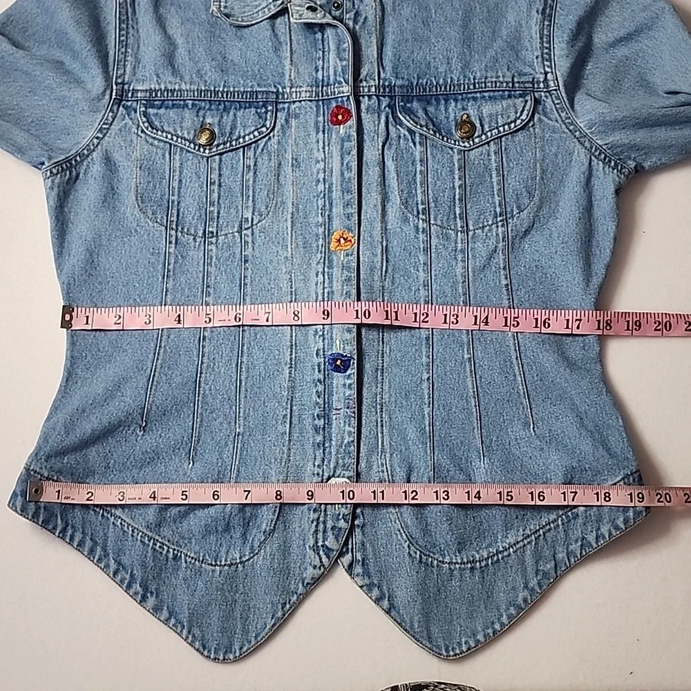 Newport News Vintage Floral Jean Denim Jacket